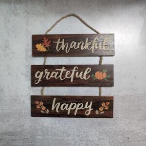 Horizon Group USA Home Decor Sign Thankful Grateful Happy Fall Autumn Wall